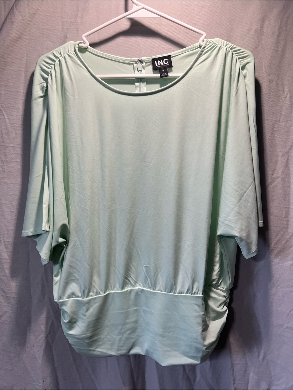 INC International Concepts Pale Mint Dolman Sleeve Tunic